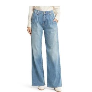 NWOT $425 Nili Lotan Flora High Waist Trouser Jeans in Faded Wash - 29 Regular!